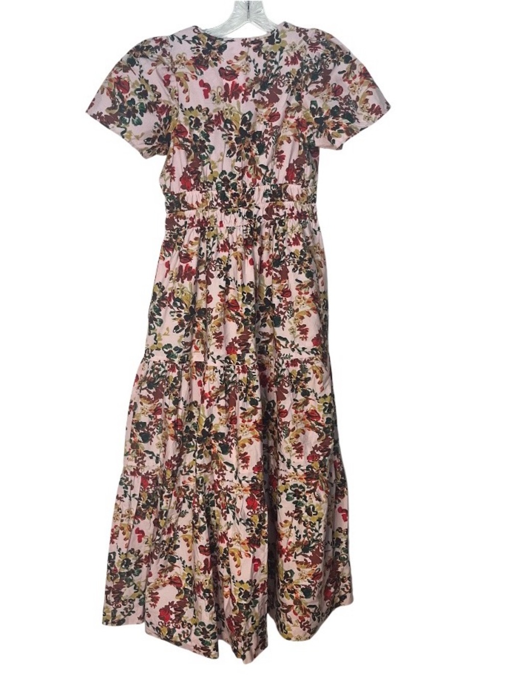 ANTHROPOLOGIE The Somerset Maxi Dress Medium Pink Floral Elastic Waist Size XS - Picture 6 of 12